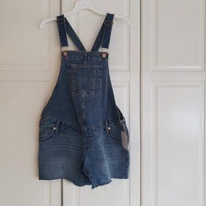 Maternity Size 2 - Isabel Maternity Denim Overall Shorts - NEW